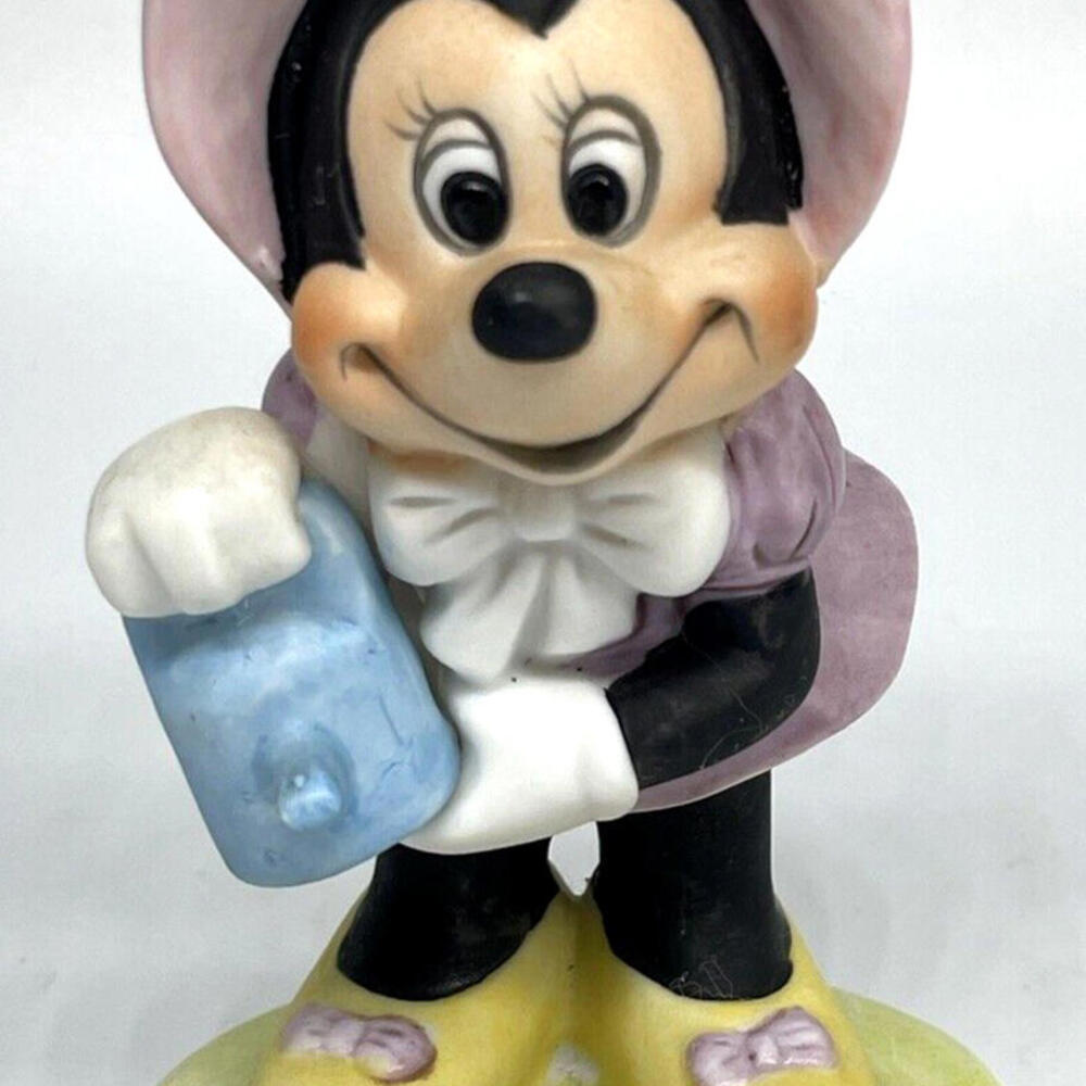 Minnie Mouse Watering Can 4" Porcelain Figurine Walt Disney Productions Vintage‎